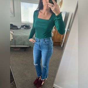 Square neck top